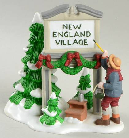 New England Village Fresh Paint New England Village Sign - No Box