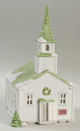 New England Village Steeple Church-1989 Version - Boxed