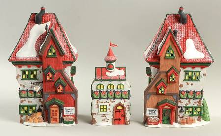 North Pole Village North Pole Dolls & Santa's Bear Works - No Box