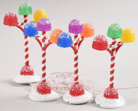 North Pole Village Gumdrop Street Lamps-Set Of 4 - No Box