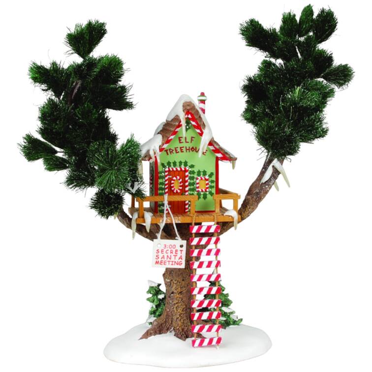 North Pole Village Elf Tree House - Boxed