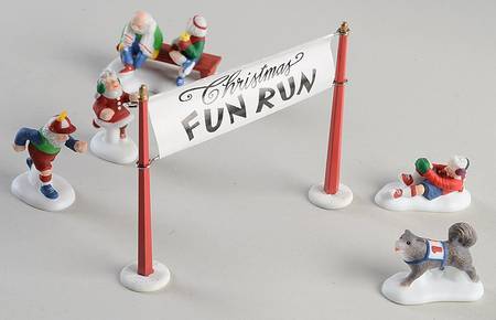 North Pole Village Christmas Fun Run-Set Of 6 - Boxed
