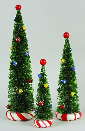 North Pole Village Peppermint Trees - No Box