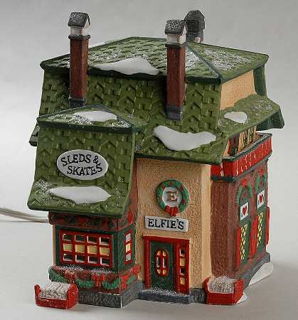 North Pole Village Elfie's Sleds And Skates - Boxed