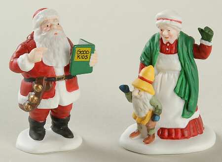 North Pole Village Santa & Mrs Claus-Set Of 2 - No Box