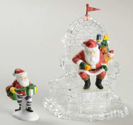 North Pole Village I'll Need More Toys-Set Of 2 - Boxed