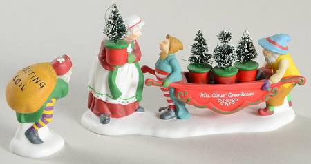 North Pole Village Delivering Christmas Greens - Boxed
