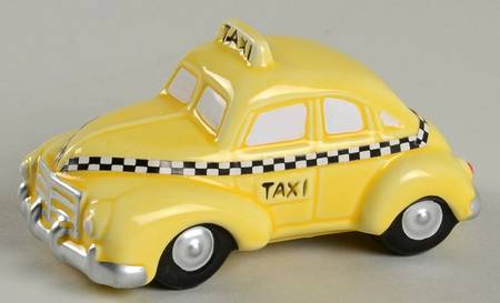 Snow Village Taxi Cab-Yellow - No Box