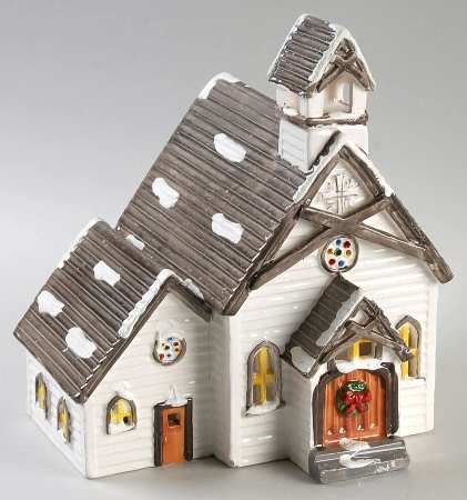Snow Village Wooden Church - No Box 524