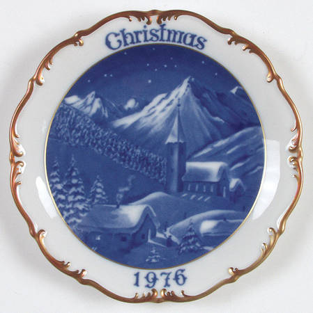 Dresden Christmas Plate Bavarian Village Church - Boxed
