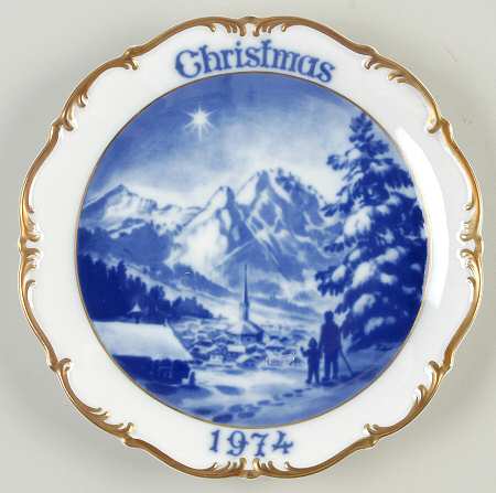 Dresden Christmas Plate Village Scene - No Box