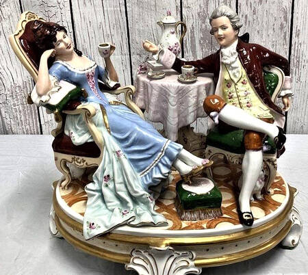 Royal Dux Figurine (Older Mark) Afternoon Tea - No Box