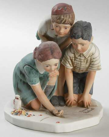 Norman Rockwell Marble Players - No Box