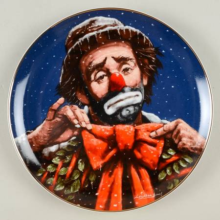 Emmett Kelly Christmas Plate Christmas Wreath - Boxed
