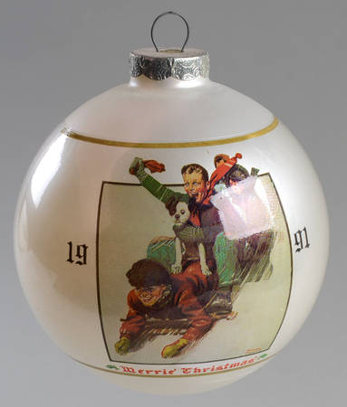 Norman Rockwell-Ball Ornament Downhill Daring - No Box