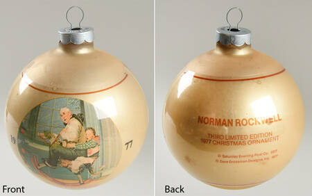 Norman Rockwell-Ball Ornament Grandpa On Rockinghorse - No Box
