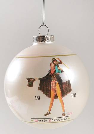 Norman Rockwell-Ball Ornament Tiny Tim On Shoulder - No Box