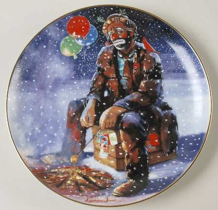 Emmett Kelly Christmas Plate by Dave Grossman