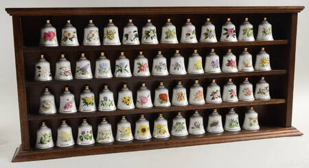State Flower Bell 51 Piece Set(50 Bells & Shelf) - No Box