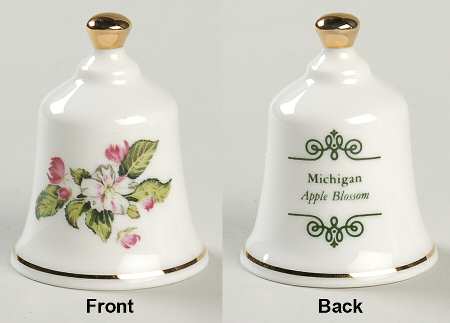 State Flower Bell Michigan-Apple Blossom - Michigan, No Box