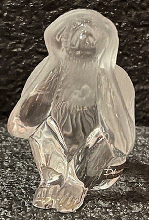 Daum Figurines Hear No Evil-Clear/Frosted - Boxed
