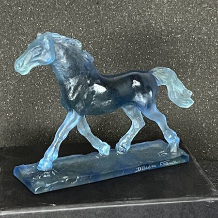 Daum Figurines Trotteur (Horse)-Blue  - No Box