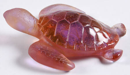 Daum Figurines Purple Sea Turtle - No Box