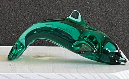 Daum Figurines Dolphin-Green - No Box