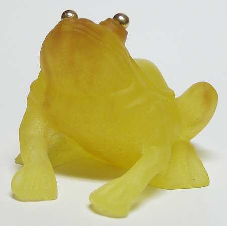Daum Figurines Frog With Golden Eyes-Yellow - Boxed