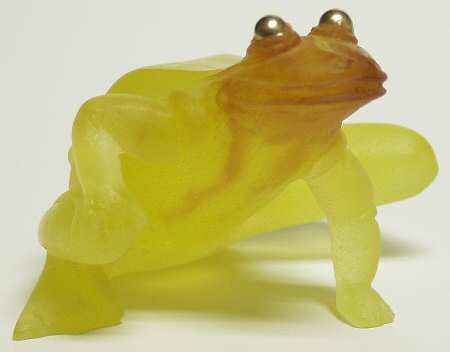 Daum Figurines Dancing Frog-Amber - No Box