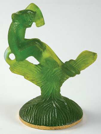 Daum Figurines Torque Monkey-Green - Boxed
