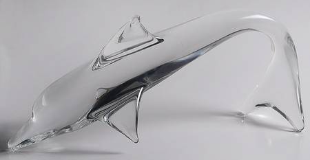 Daum Figurines Dolphin Diving- Large - No Box