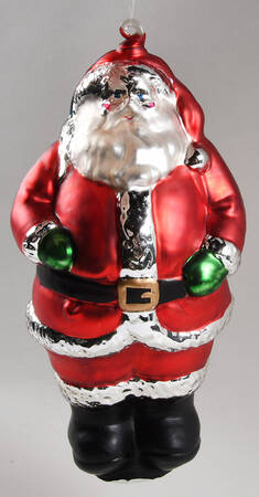 Mercury Glass Ornaments Standing Santa With Base - No Box