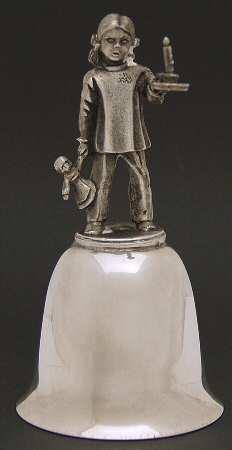 Danbury Mint Christmas Bell Girl With Candle - No Box