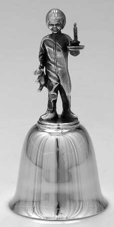 Danbury Mint Christmas Bell Boy With Candle - Boxed