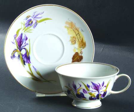 Wildflowers of America Cup & Saucer Blue Flag Iris - No Box