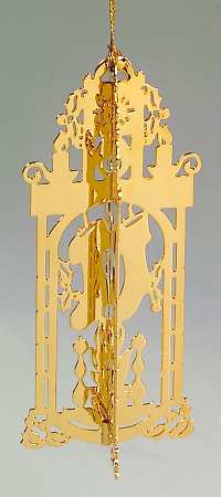 1983 Gold Christmas Ornament Collection Fireplace - No Box