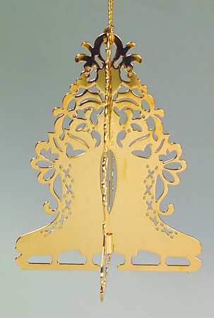 1983 Gold Christmas Ornament Collection Skates - No Box