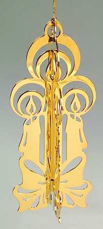 1983 Gold Christmas Ornament Collection Candles - No Box