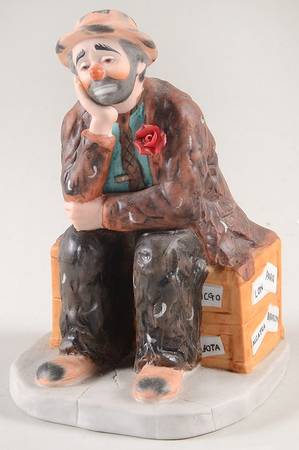 Emmett Kelly Clowns The Thinker-Clown Sitting - No Box