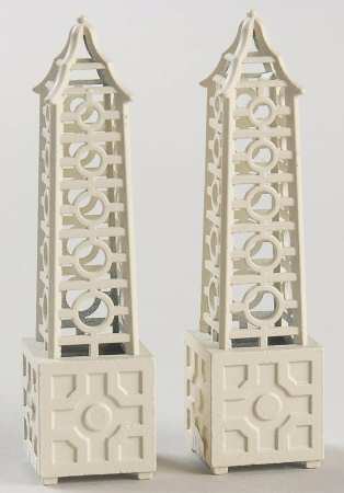 Seasons Bay Lattice Obelisk-Set Of 2 - Boxed