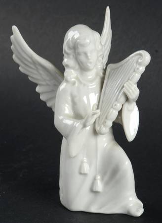 Angel Musicians Angel Kneeling With Harp - No Box