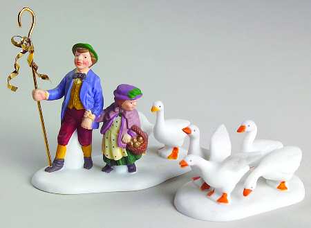 Twelve Days of Dickens Village Six Geese A-Laying-Set Of 2 - No Box