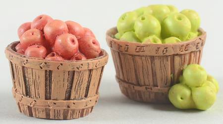 Harvest Collection Accessories Village Baskets Of Apples - No Box