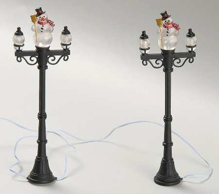 General Village Electrical Snowman Street Lights - Boxed