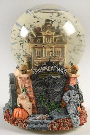 Village Musical Snowglobes Grimsley Manor - Halloween - Boxed