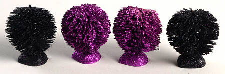 Snow Village Halloween Halloween Glittered Shrubs - With Box