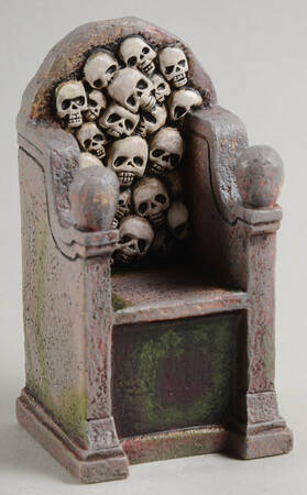 Snow Village Halloween Scary Skeletons Throne - Nb708, No Box
