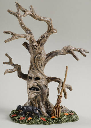Snow Village Halloween Scary Witch Tree - With Box Bx705