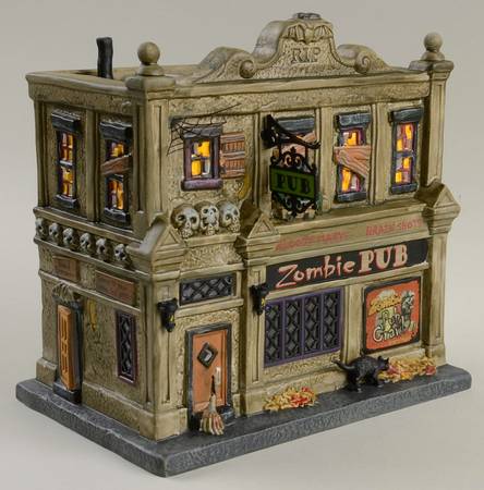 Snow Village Halloween The Zombie Pub - No Box